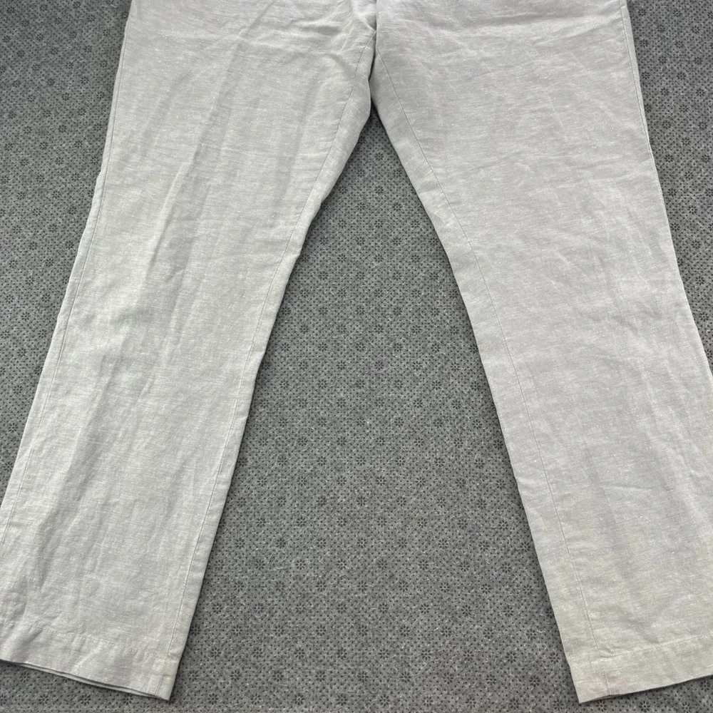 Banana Republic Aiden Chino Pants Mens 36x32 Gray Linen Cotton Slim Straight